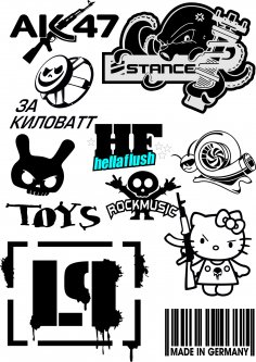 Vector car stickers Free Vector