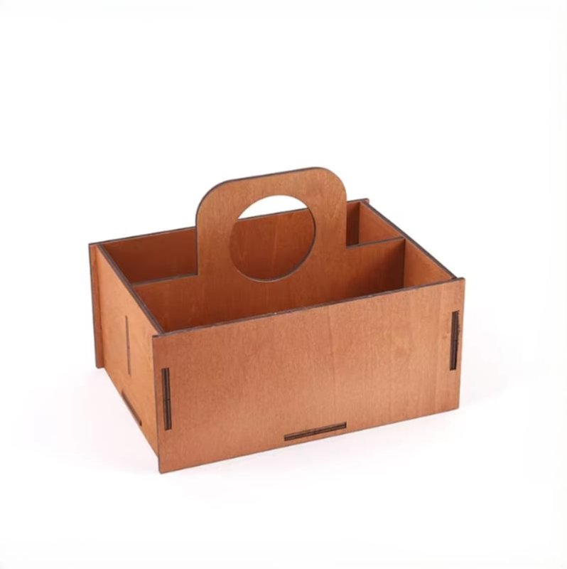 Laser Cut Wooden Portable Storage Box