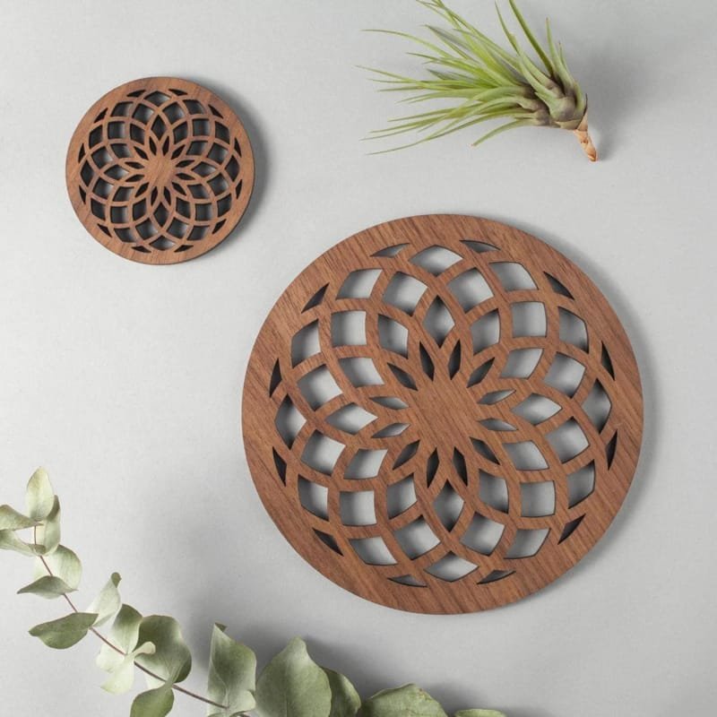 Laser Cut Flower Of Life Coasters