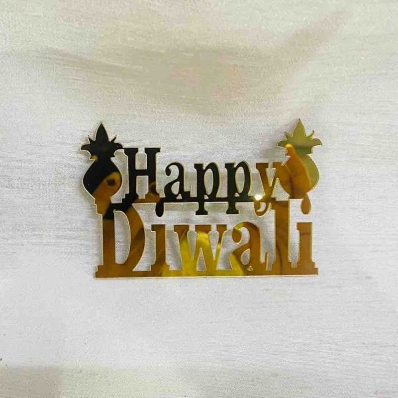 Laser Cut Happy Diwali Acrylic Sticker Cutout