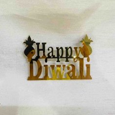 Laser Cut Happy Diwali Acrylic Sticker Cutout