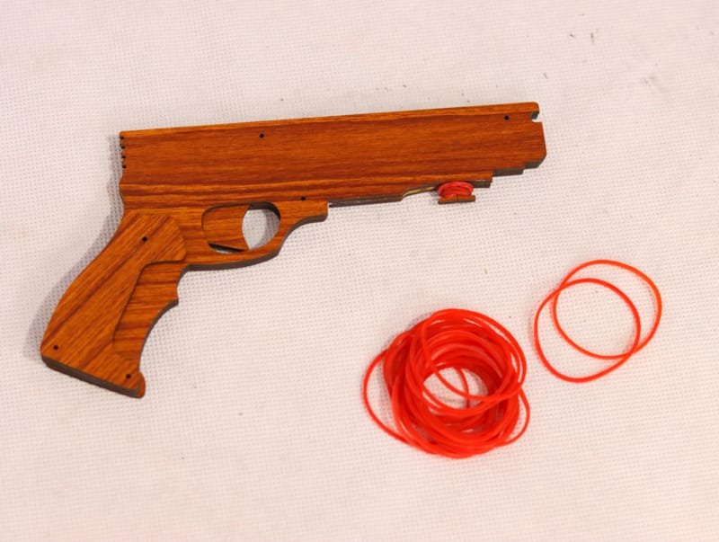 Laser Cut Rubber Band Gun Toy