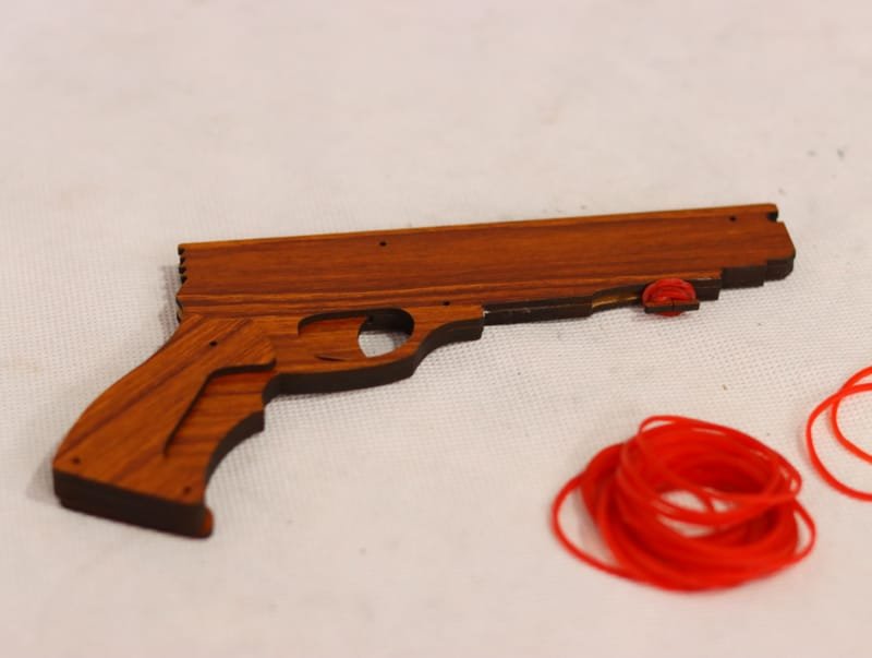 Laser Cut Rubber Band Gun Toy
