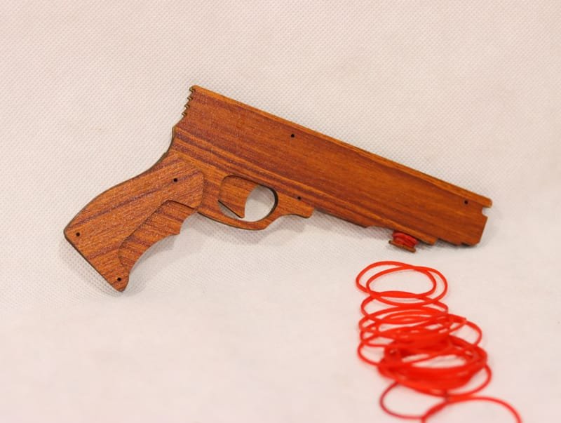 Laser Cut Rubber Band Gun Toy