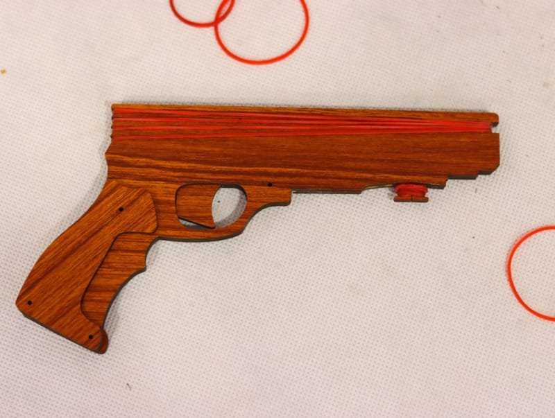 Laser Cut Rubber Band Gun Toy