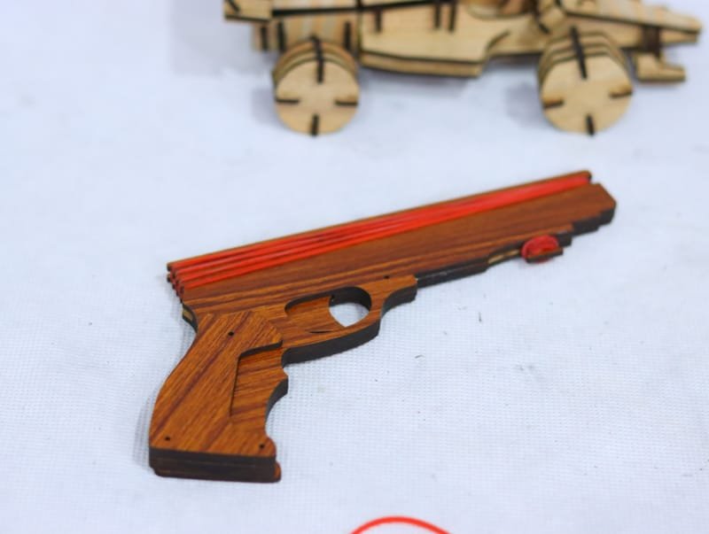 Laser Cut Rubber Band Gun Toy