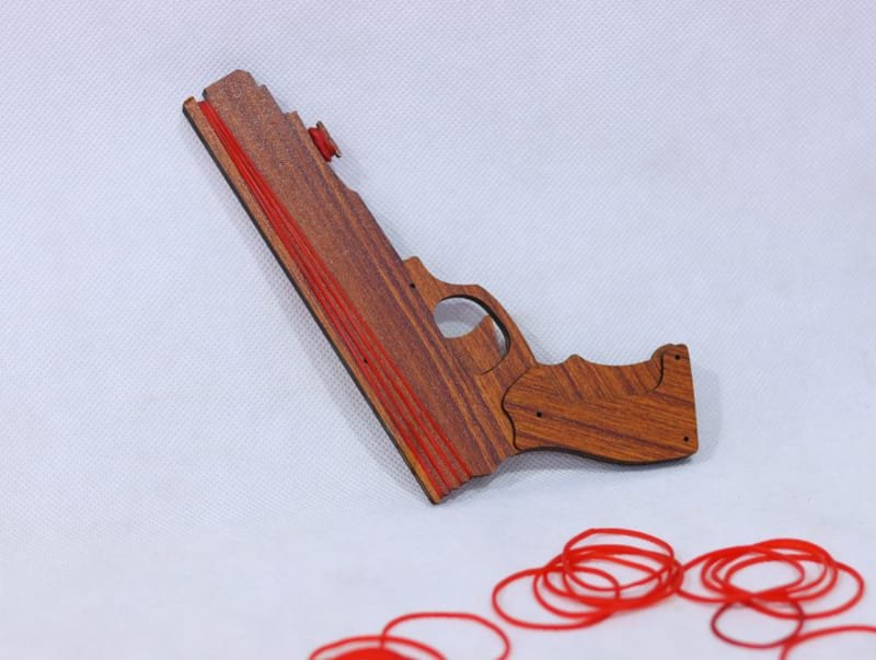 Laser Cut Rubber Band Gun Toy