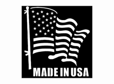 Flag Made in USA dxf File
