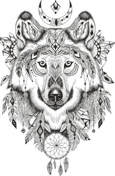 Wolf Dreamcatcher Free Vector