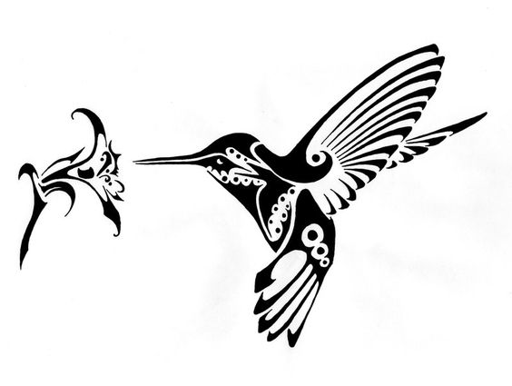 Kolibri- und Blumenvektorkunst-dxf-Datei