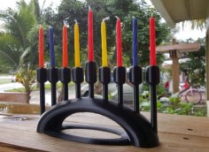 Modern Hanukkah Menorah 3D Printer Model