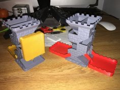 Brick Dice Tower With Crenellated Trays 3D Printer Model