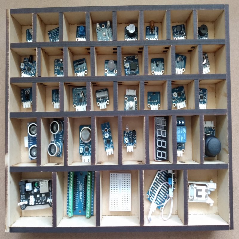 Laser Cut Electronic Components Storage Box