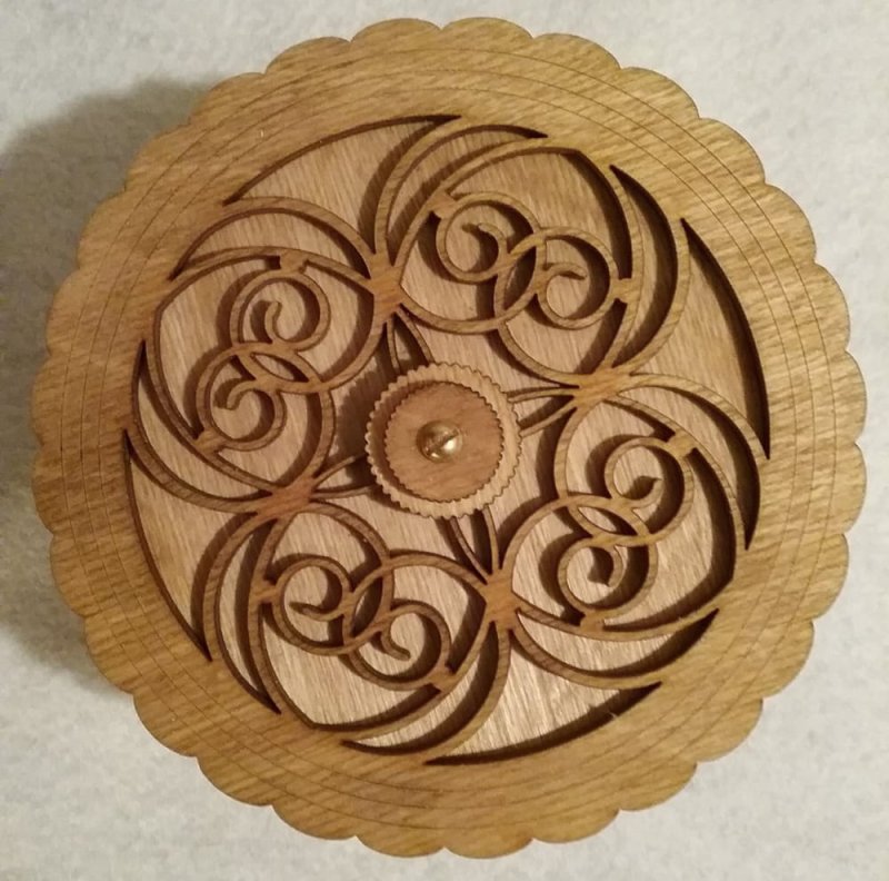 Laser Cut Round Jewelry Box DXF File