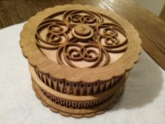 Laser Cut Round Jewelry Box DXF File