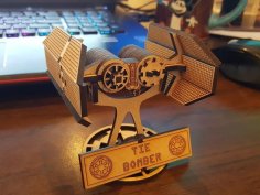 Laser Cut Mini Star Wars TIE Bomber With Stand Free Vector