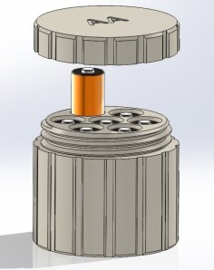 AA Screw-Together Battery Holder 3D Printer Model