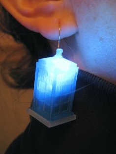 LED TARDIS Earrings 3D Printer Model