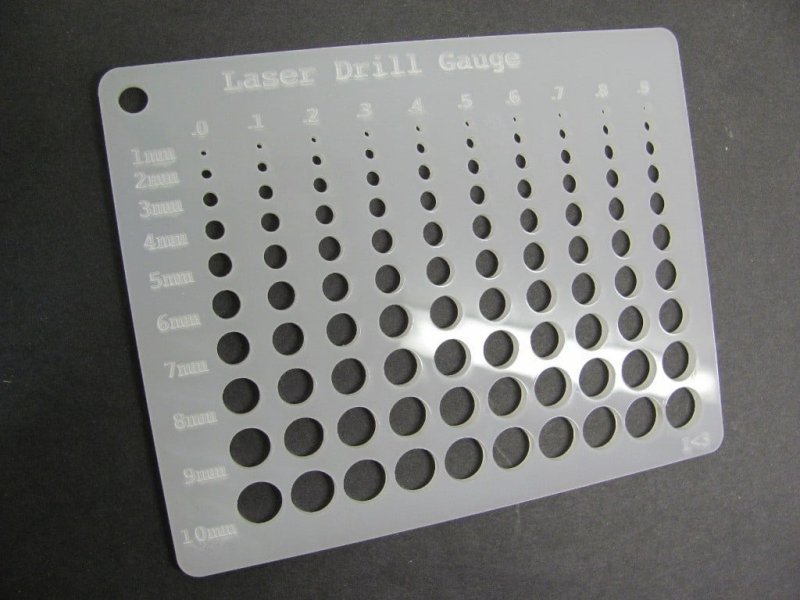 Laser Cut Hole Gauge for Laser Cutter