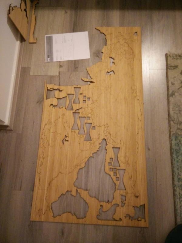 Laser Cut World Map Bamboo Lasercut Simplified Worldmap