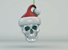 Merry Christmas Santa Skull Ornament 3D Printer Model