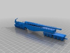 HO / N Scale – Krupp K5 Series Long Range Railway Gun “Leopold”. 3D Printer Model