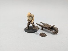 28mm Dung Sweeper With Wheelbarrow 3D Printer Model