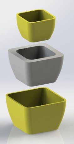 Simple Cement Pot Mold 7.6×7.6x5cm 3D Printer Model