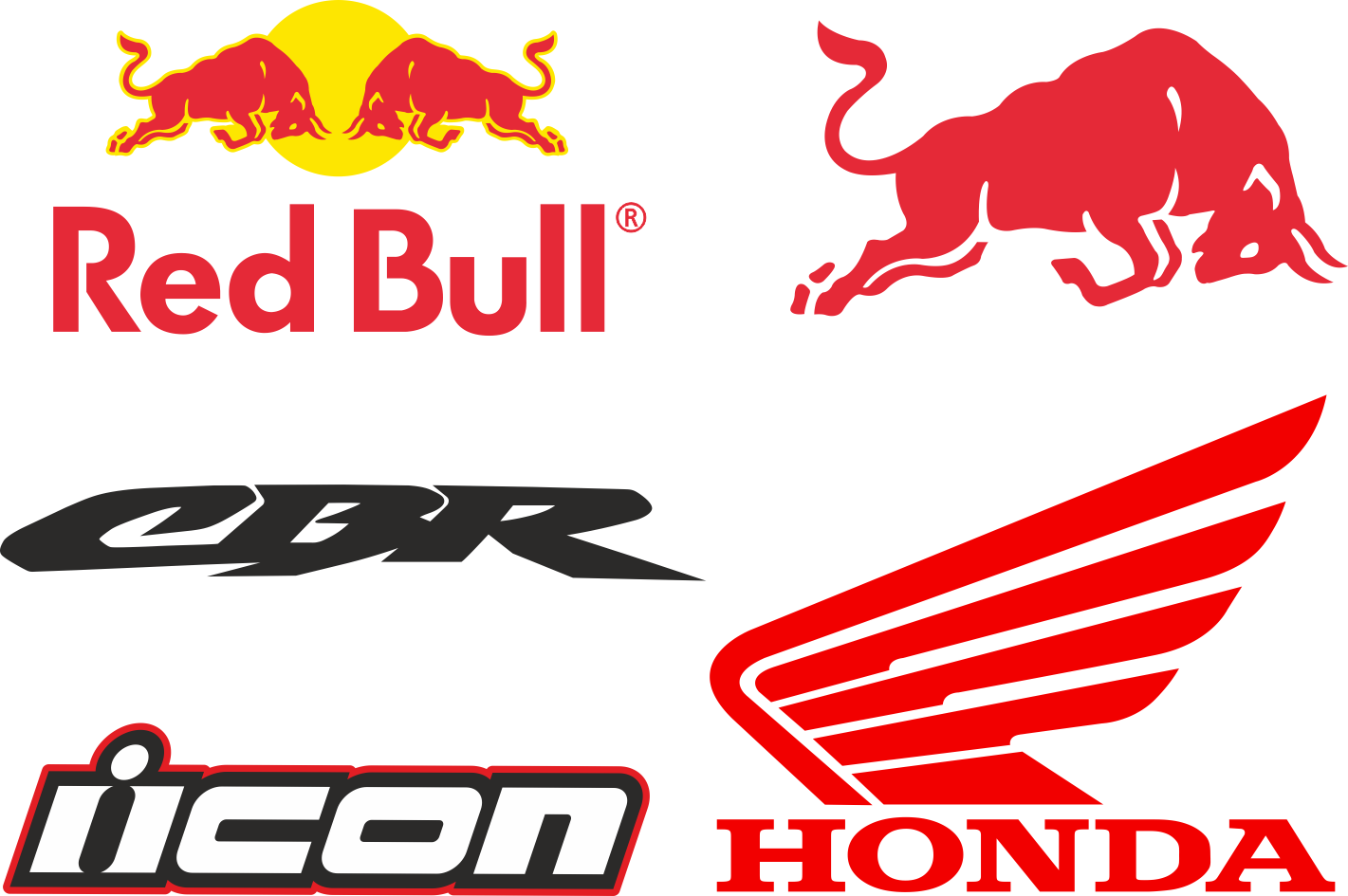 Векторный набор логотипов Red Bull Honda Cbr
