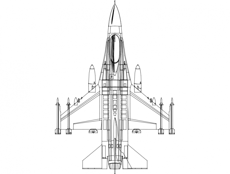 F16 Vista superior Archivo dxf