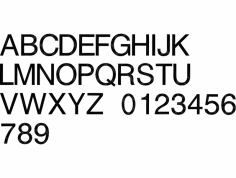 File dxf del carattere dell'alfabeto
