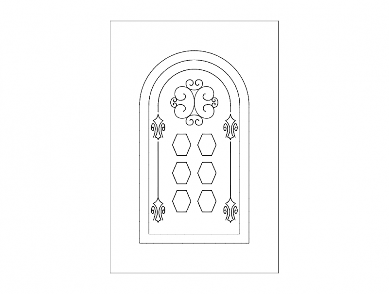 ملف تصميم الباب القوس dxf