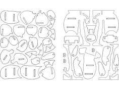 कोआला 3D पहेली dxf फ़ाइल