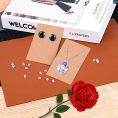 Laser Cut Earrings Necklace Jewelry Display Card