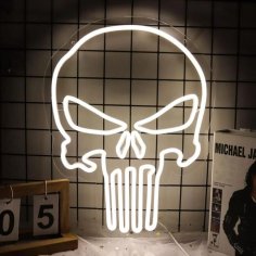 Laser Cut Punisher Skull Neon Sign Wall Decor