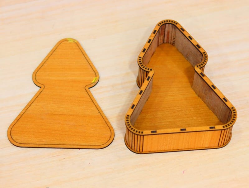 Laser Cut Tree Shaped Box Tree Gift Box