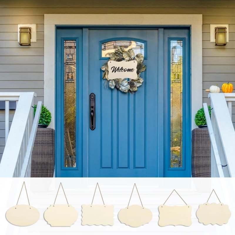 Laser Cut Unfinished Rectangle Hanging Wood Sign Blanks for DIY Crafts