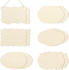 Laser Cut Unfinished Rectangle Hanging Wood Sign Blanks for DIY Crafts