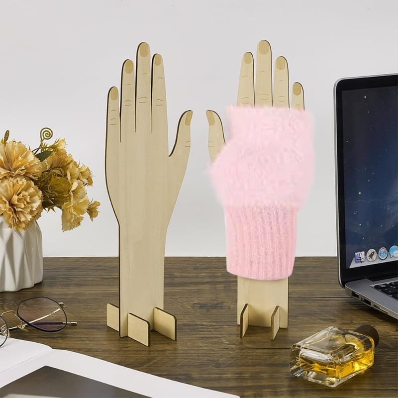 Laser Cut Wooden Hand Shaped Glove Holder Glove Display Stand Gloves Prop Display Card