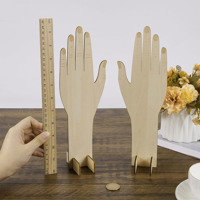 Laser Cut Wooden Hand Shaped Glove Holder Glove Display Stand Gloves Prop Display Card