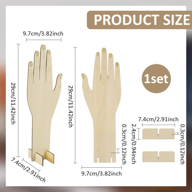 Laser Cut Wooden Hand Shaped Glove Holder Glove Display Stand Gloves Prop Display Card