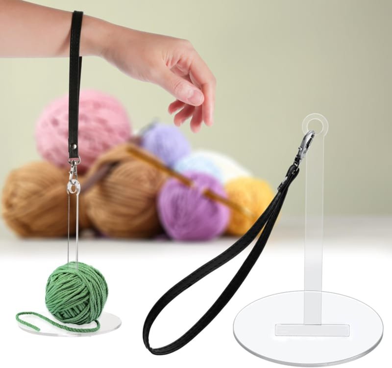 Laser Cut Acrylic Travel Yarn Holder Portable Wrist Yarn Holder For Knitting & Crocheting