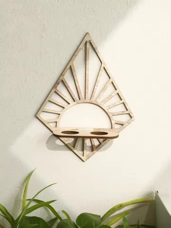 Laser Cut Wall Mounted Propagation Station Wooden Hanging Plant Stand For Indoor Plants