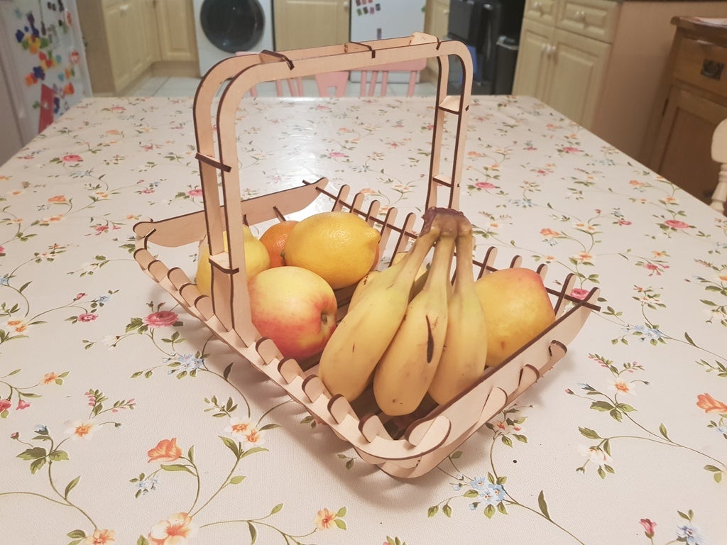 Laser Cut Fruit Basket 3mm DXF File