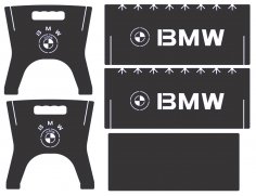Parrilla de barbacoa portátil cortada con láser con el logotipo de BMW