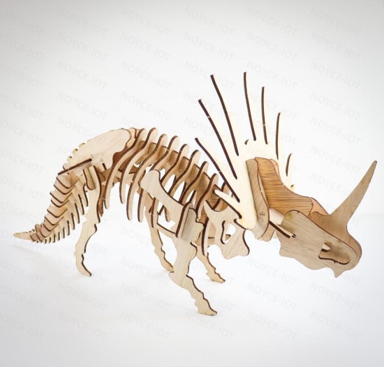 Laser Cut Styracosaurus Dinosaur 3D Puzzle Free Vector cdr Download ...