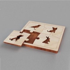 Laser Cut Montessori Wooden Jigsaw Puzzle Building Blocks Board Game Free Vector