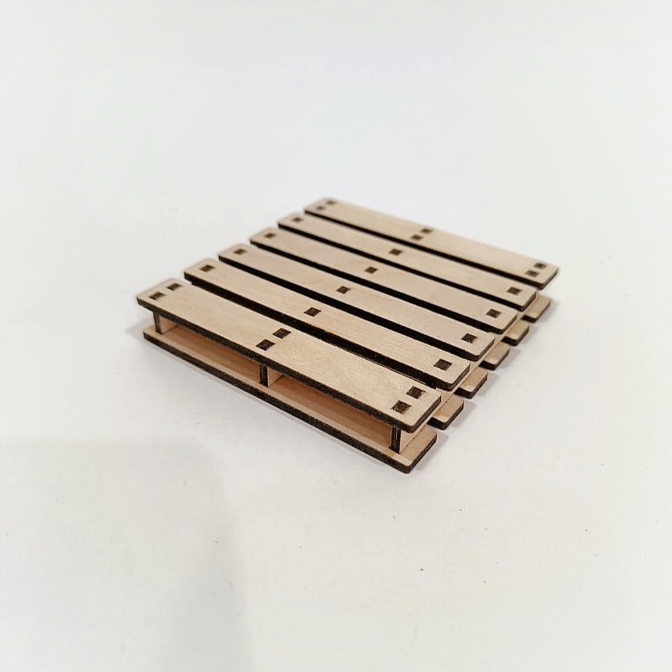 Laser Cut Wooden Mini Pallet Coasters Free Vector