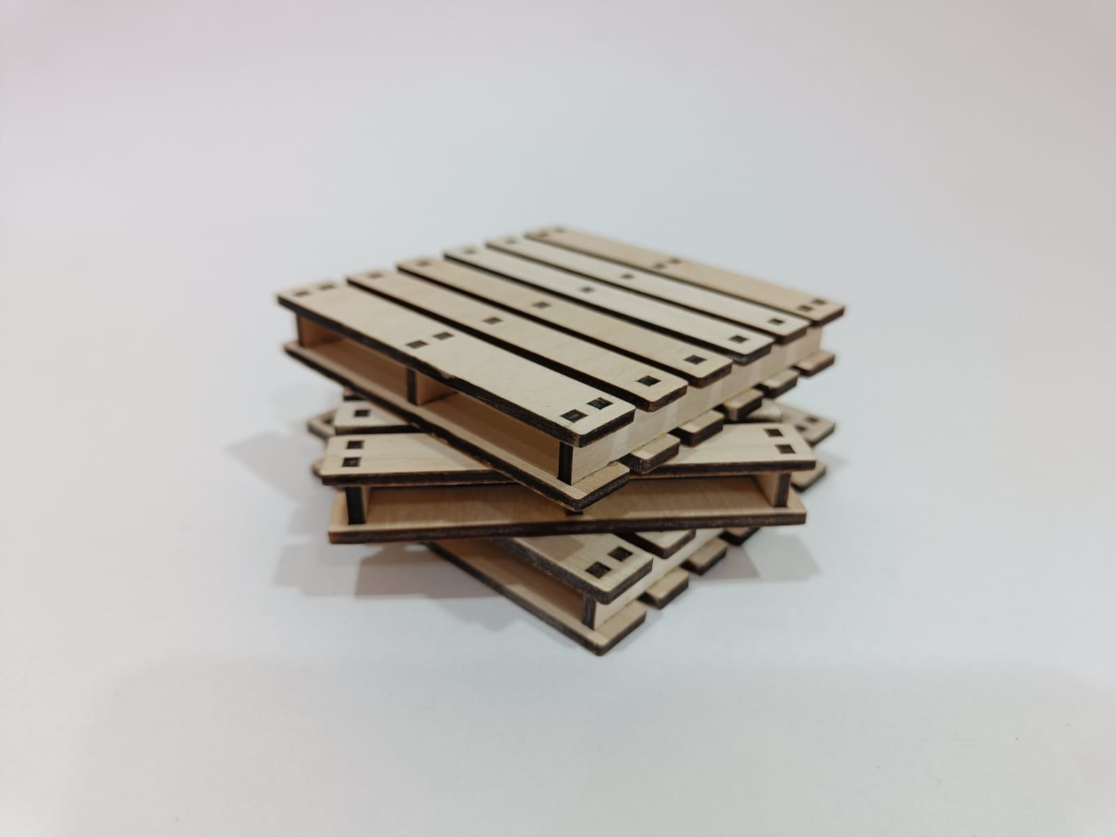 Laser Cut Wooden Mini Pallet Coasters Free Vector