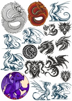 Dragon Vectors Set Free Vector